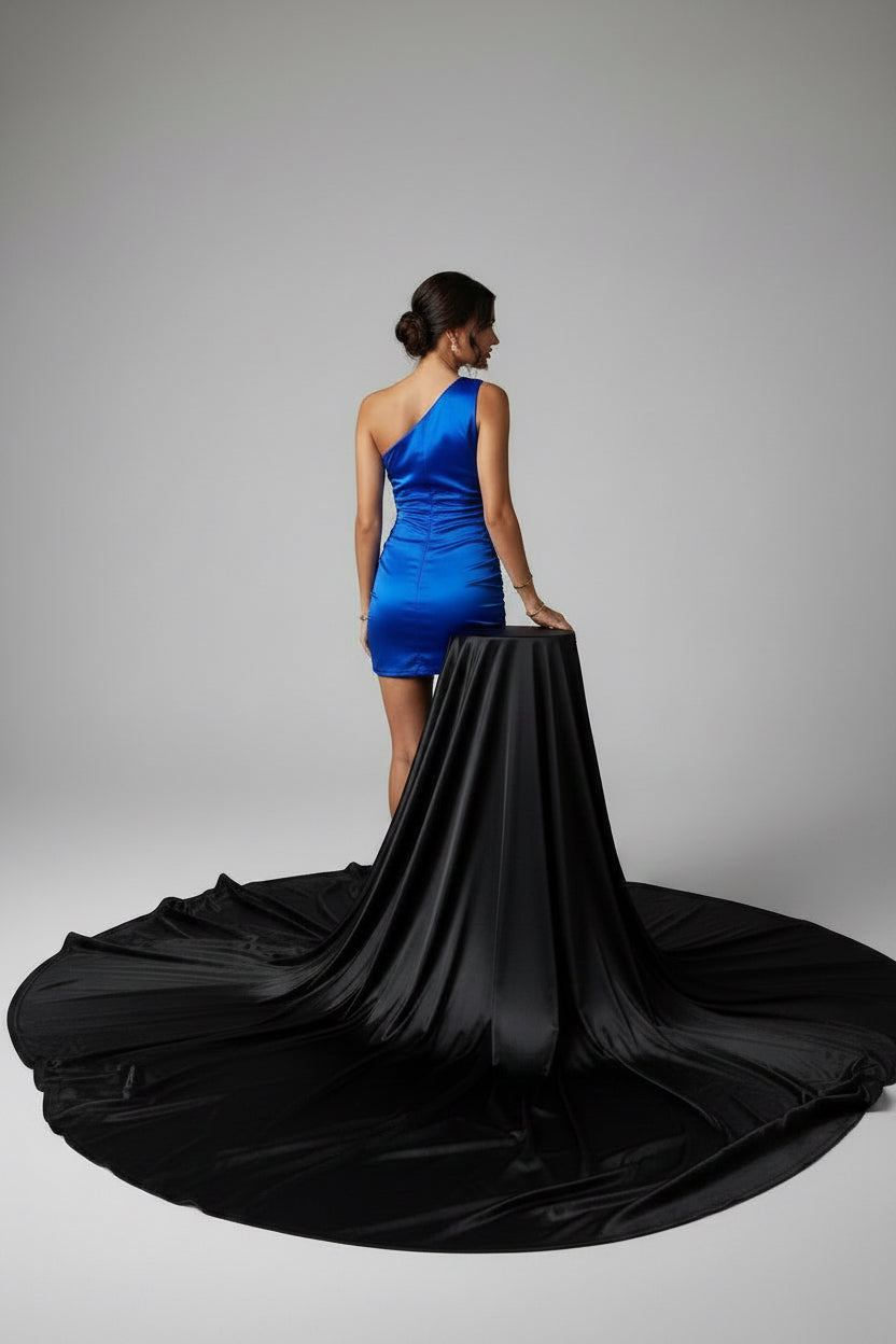 THE MIDNIGHT AZURE RUCHED MINI