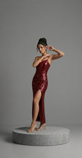 RUBY RADIANCE SEQUIN DRESS