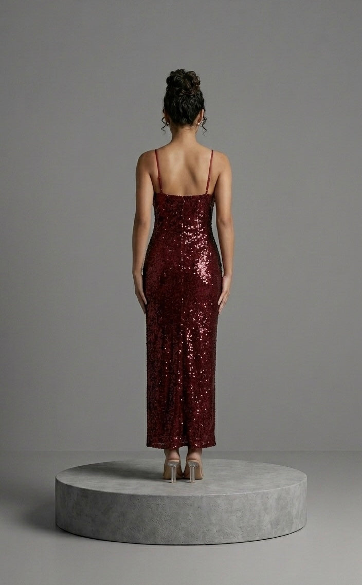 RUBY RADIANCE SEQUIN DRESS